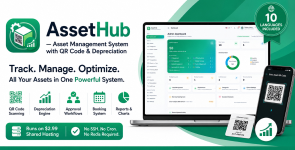 AssetHub — Asset Management System with QR Code & Depreciation